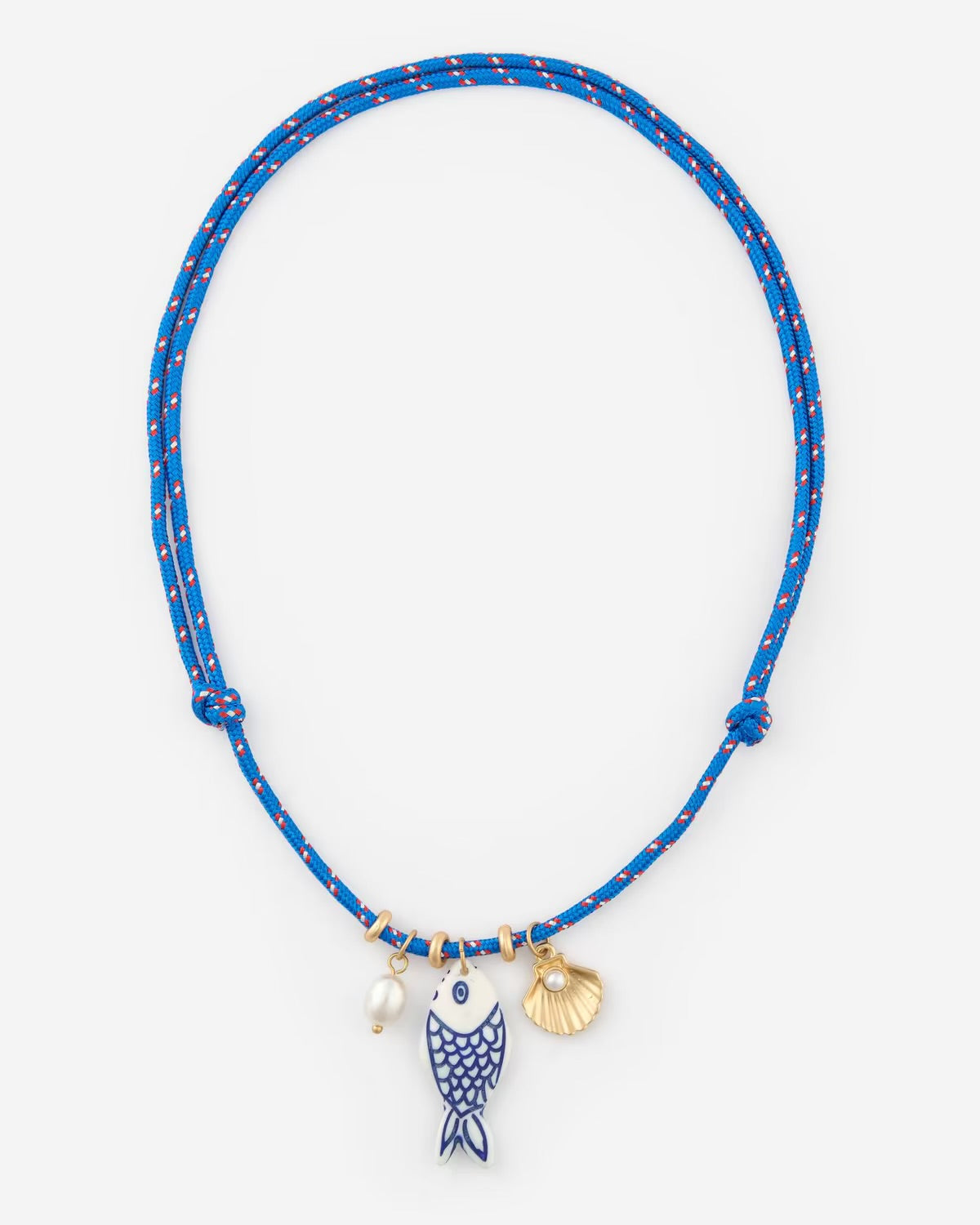 Blue Fish Cord Necklace