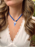Blue Fish Cord Necklace